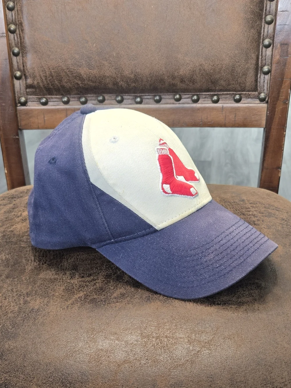 Vintage Y2K Nike Boston Red Sox Sock Logo Swoosh Flex Fitted Hat Cap OSFA #646